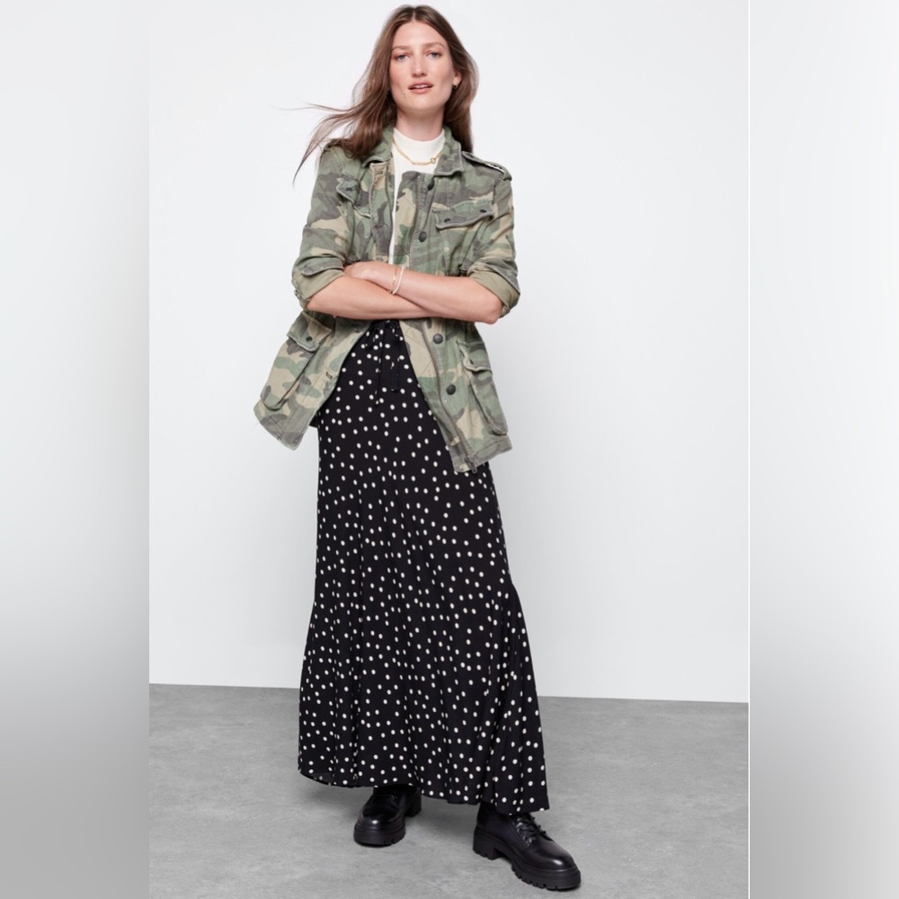 Stitch Fix Gilli Black and White Polka Dot Maxi Skirt